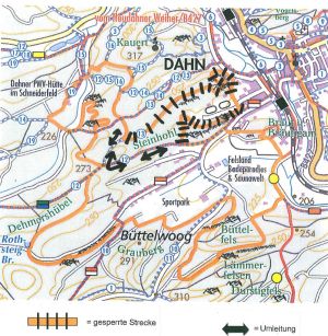 Kartenausschnitt Bereich der Sperrung