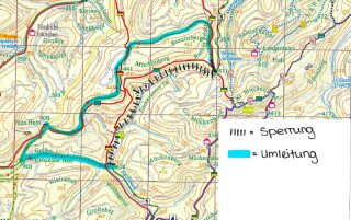 Sperrung und Umleitung Radweg "Biosphären-Tour"