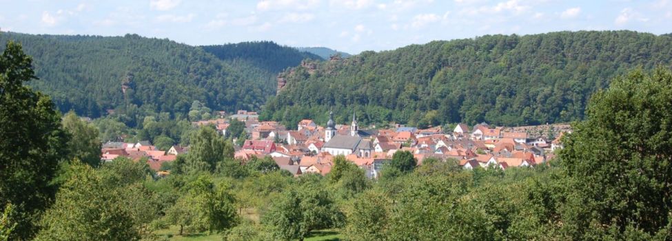 Blick auf Dahn - Dahner Felsenland - Foto: Jacques Noll