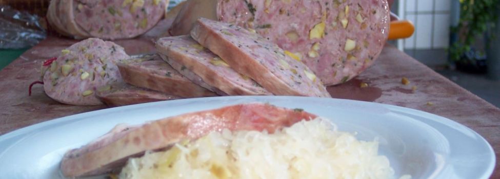 Pfälzer Saumagen mit Sauerkraut